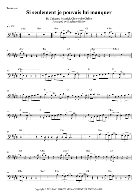 Si Seulement Je Pouvais Lui Manquer (arr. Stephane ELSINY)