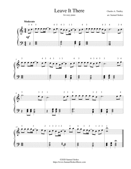Leave It There - for easy piano (arr. Samuel Stokes)
