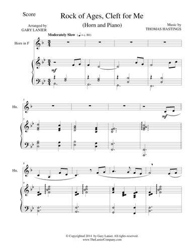 ROCK OF AGES (F Horn/Piano and Horn Part) (arr. Gary Lanier)