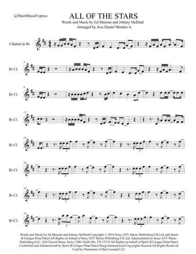All Of The Stars  from the Motion Picture Soundtrack THE FAULT IN OUR STARS (arr. Jose Daniel Morales A.)