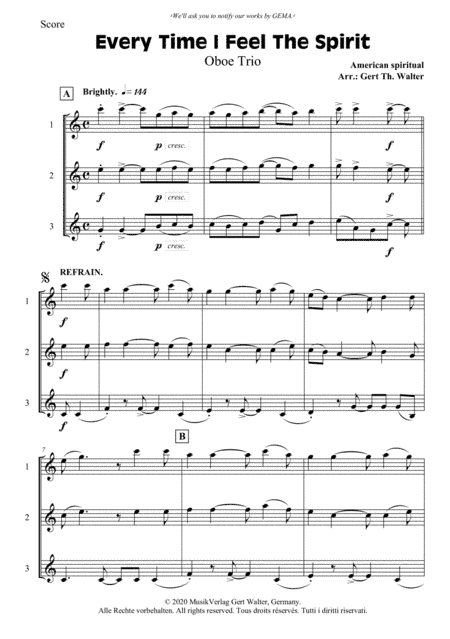 Every Time I Feel The Spirit (arr. Gert Th. Walter)