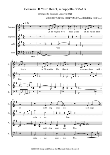 Seekers Of Your Heart (arr. Susanna Lausevic)