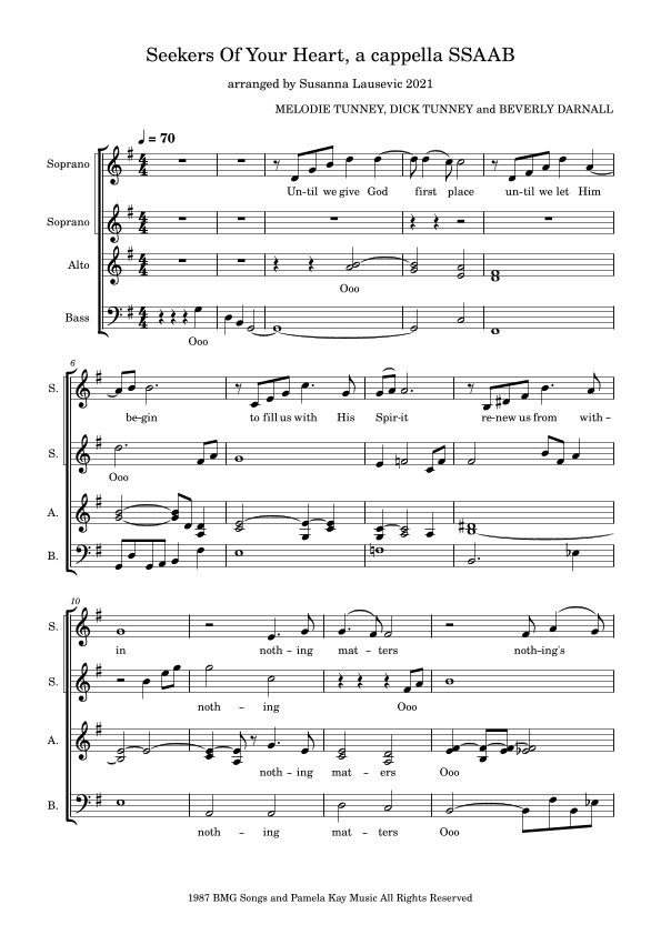Seekers Of Your Heart (arr. Susanna Lausevic)