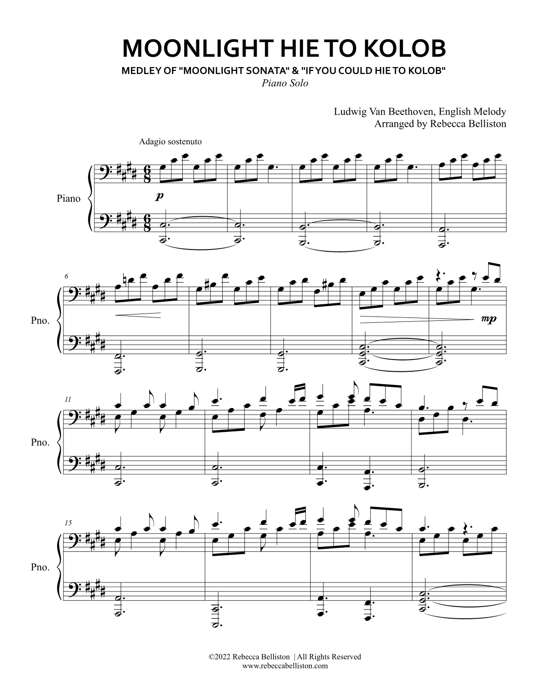 Moonlight Hie to Kolob: Medley of "If You Could Hie to Kolob" and "Moonlight Sonata" (arr. Rebecca Belliston)