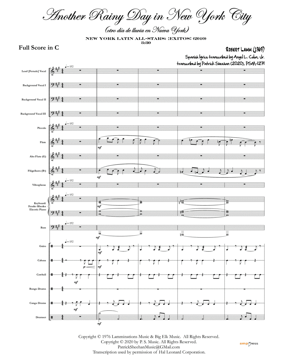 Another Rainy Day In New York City (arr. Patrick Sheehan)
