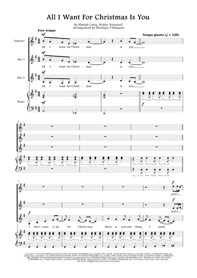 All I Want For Christmas Is You (arr. Henrique F Mangoni)