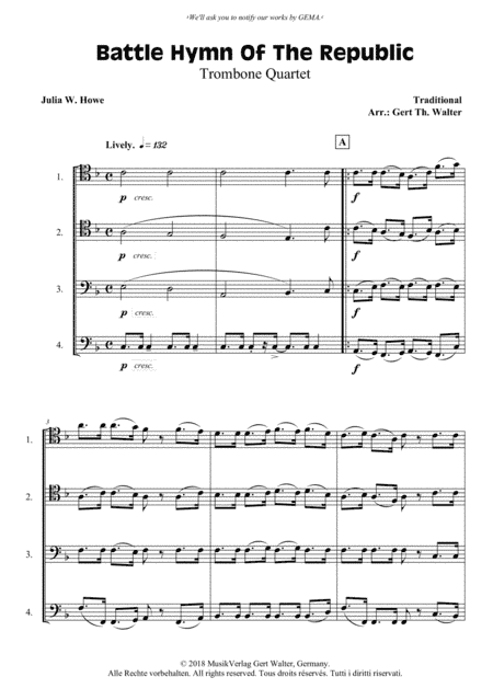 Battle Hymn Of The Republic (arr. Gert Th. Walter)