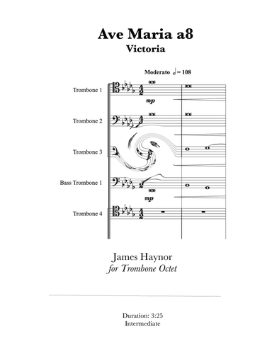 Ave Maria a8 for Trombone Octet (arr. James Haynor)