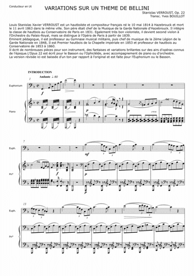 Variations sur un thème de Bellini (arr. Yves Bouillot)