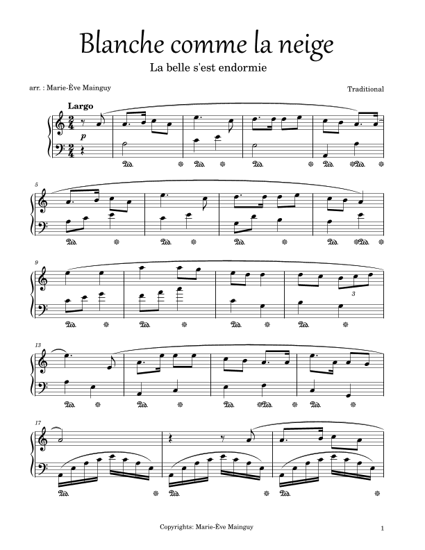 Blanche comme la neige (arr. Marie-Ève Mainguy)