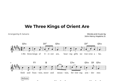 We Three Kings of Orient Are (Key of B Major) (arr. R. Salvario)