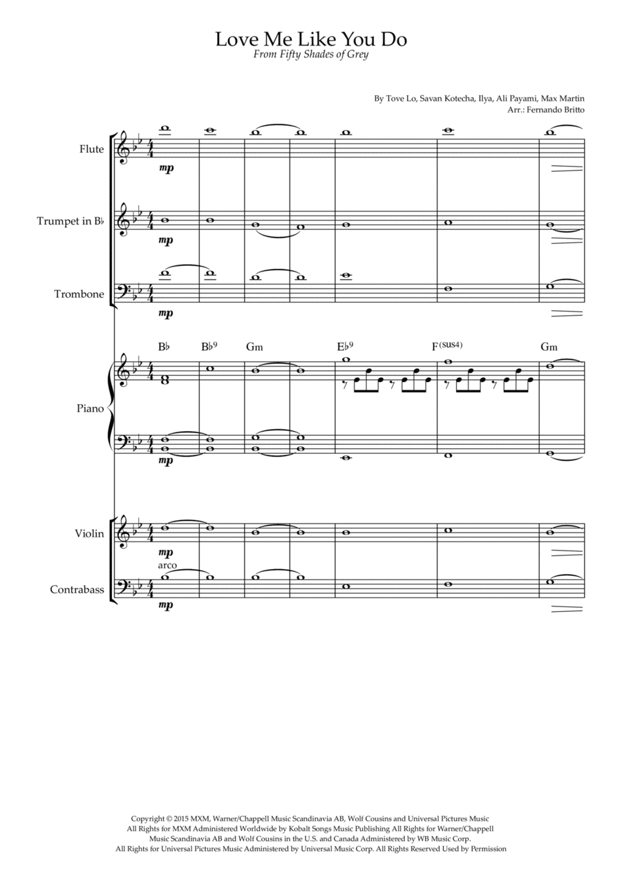 Love Me Like You Do (arr. Fernando Britto)