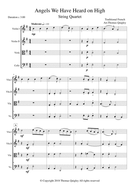 Angels We Have Heard On High (arr. Thomas Quigley)