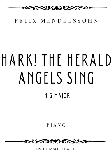Mendelssohn - Hark! The Herald Angels Sing in G Major - Intermediate (arr. Piacere Music Sheets)