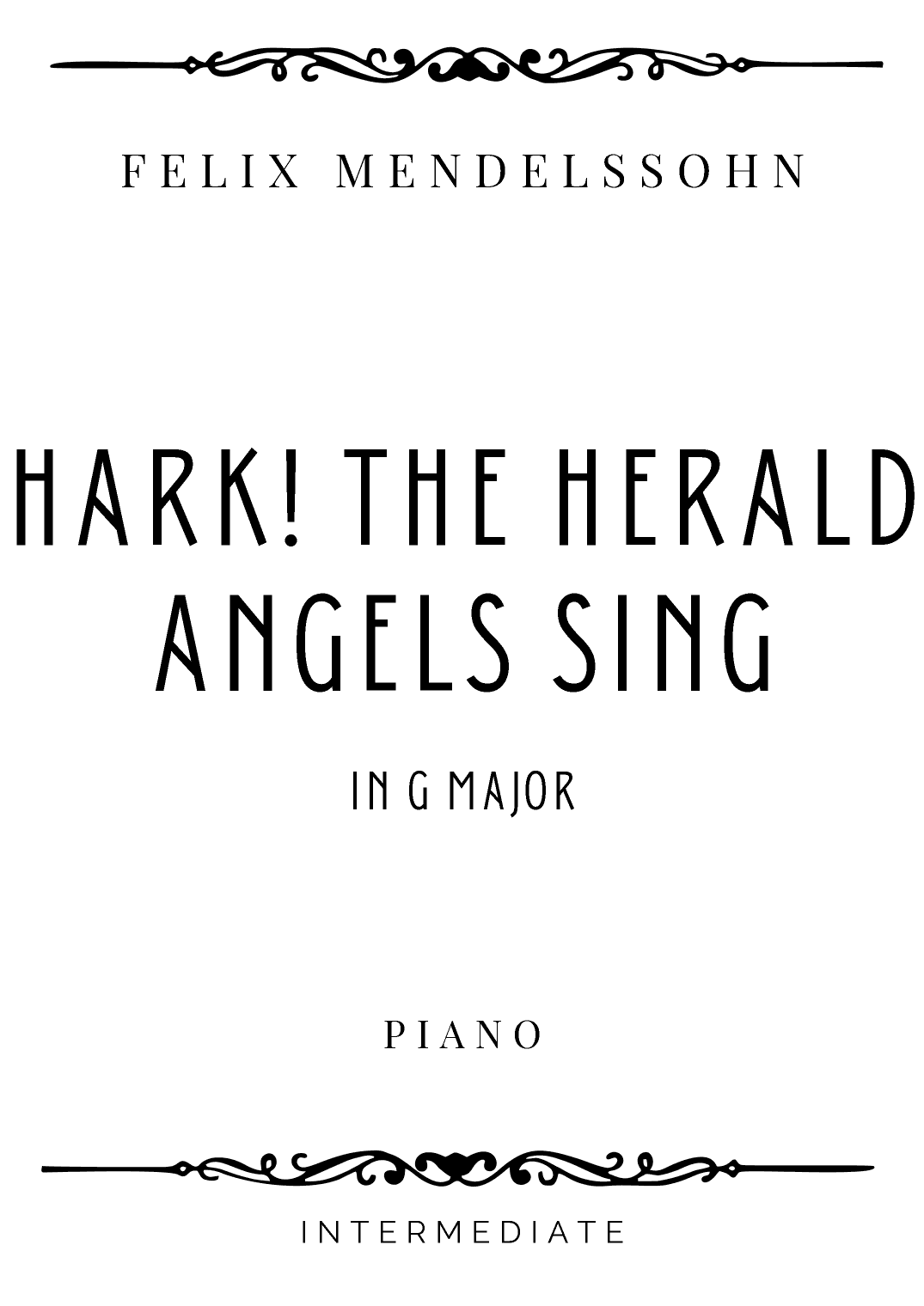 Mendelssohn - Hark! The Herald Angels Sing in G Major - Intermediate (arr. Piacere Music Sheets)