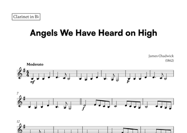 Angels we have heard on high (for Clarinet) (arr. Cadenza Editions)