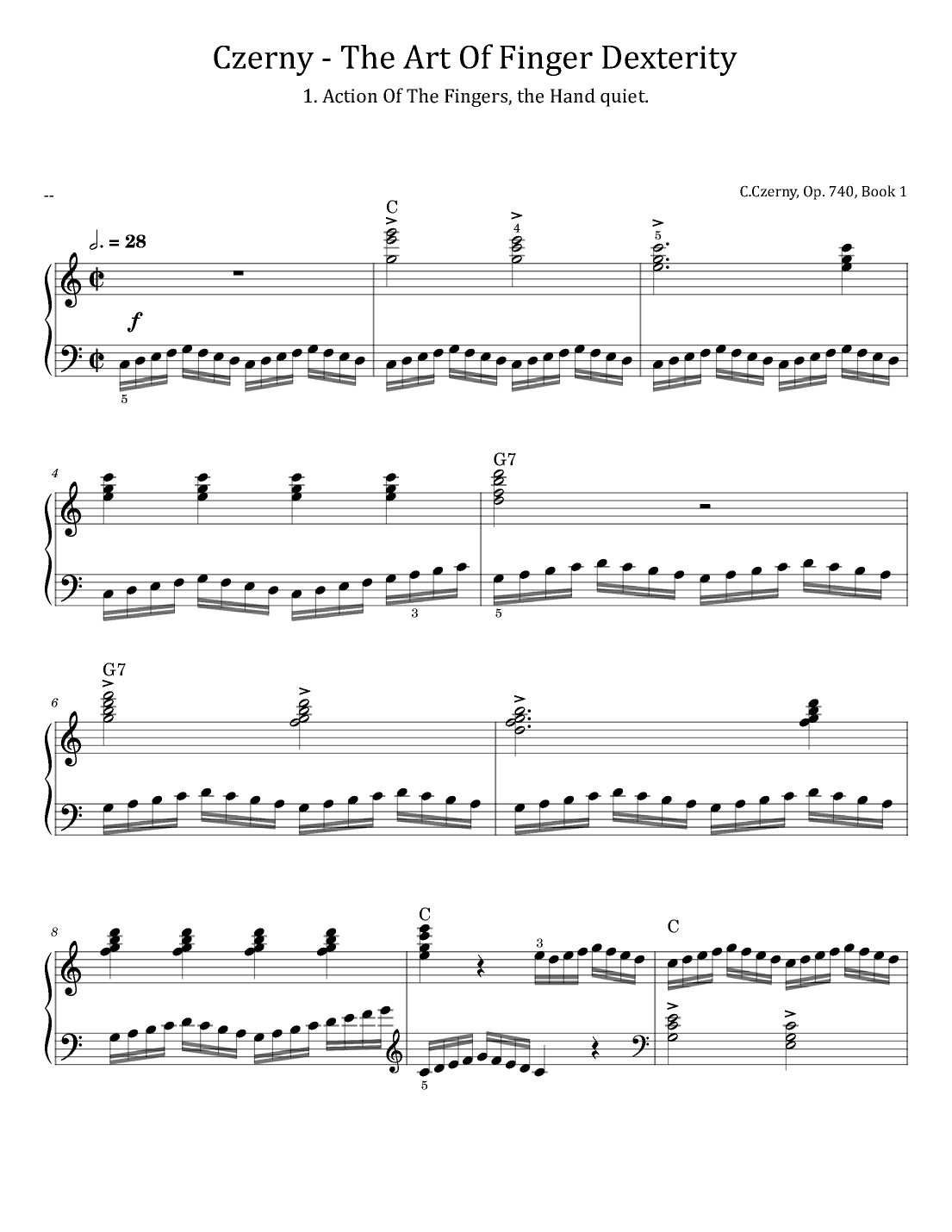 Op. 740  No. 1 - Czerny  The Art Of Finger Dexterity (arr. poon)