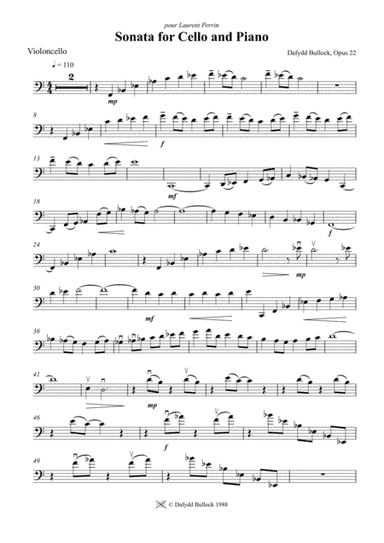 Sonata No. 1 for Cello and Piano (Cello Part)