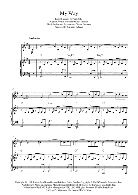 My Way (arr. Kaiserin Rebecca)