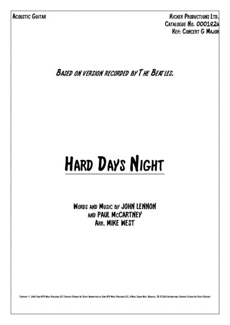 Another Hard Day's Night (arr. Mike West)