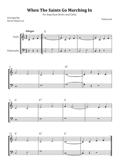 When The Saints Go Marching In (for violin and cello duet) (arr. Daniel Nakamura)