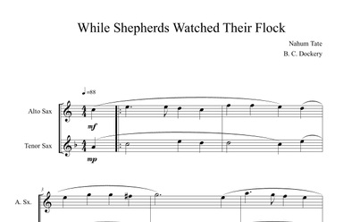 While Shepherds Watched Their Flock (Alto and Tenor Sax Duet) (arr. B. C. Dockery)