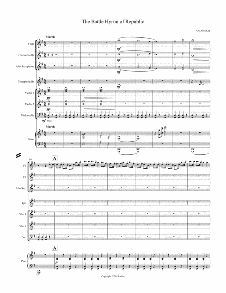 The Battle Hymn of Republic SCORE (arr. Alva Lee)