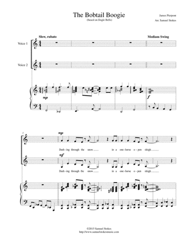 The Bobtail Boogie (a lively boogie version of Jingle Bells) - for 2-part choir with piano (arr. Samuel Stokes)