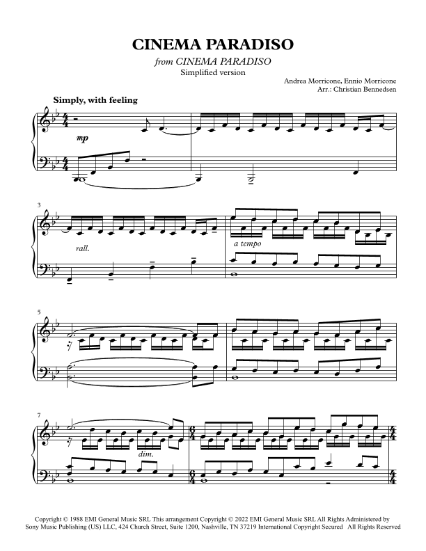 Cinema Paradiso (arr. Christian Bennedsen)