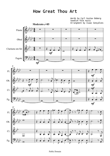 How Great Thou Art - Score Only (arr. Isaac Gonçalves)