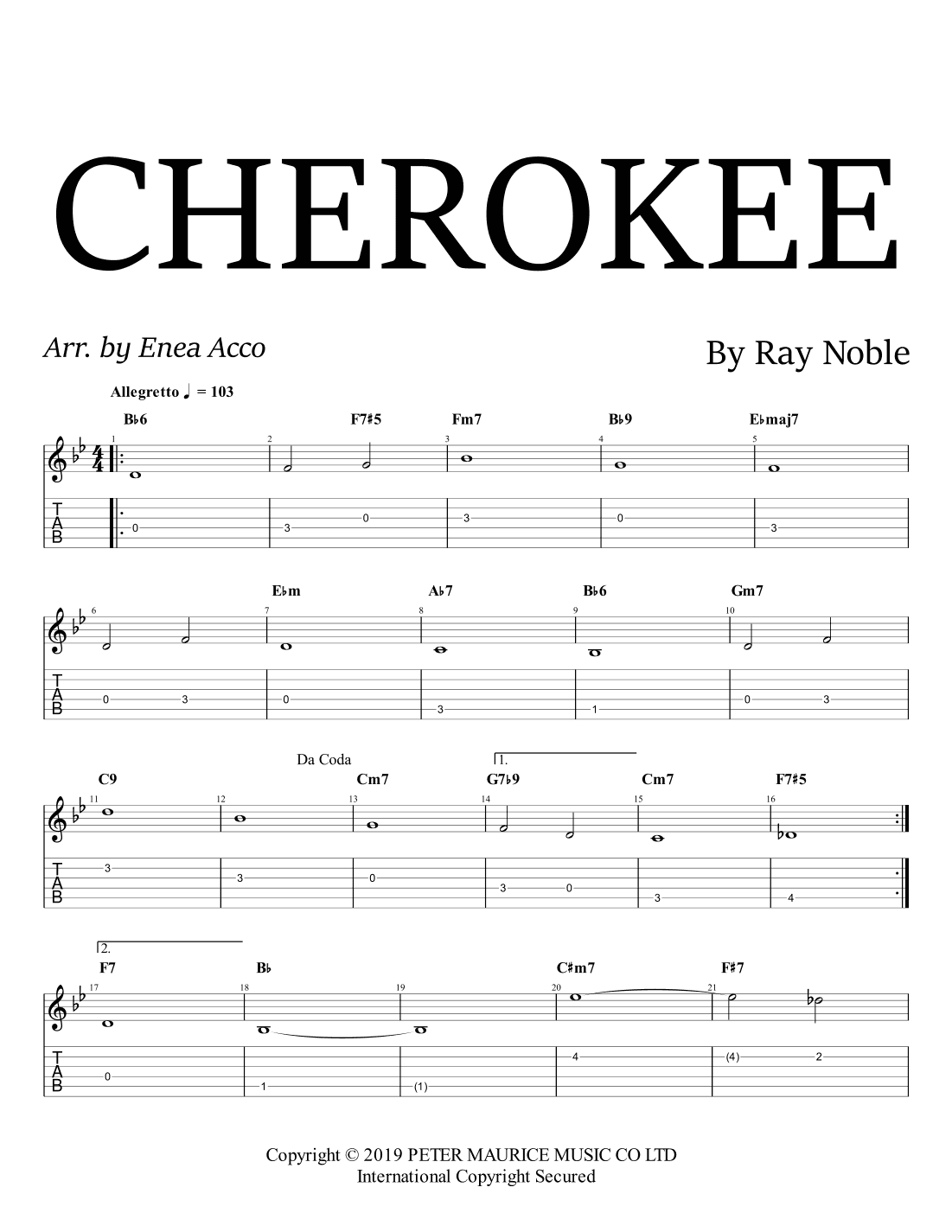 Cherokee (szczesniak Polish Children's Version) (arr. Enea Acco)