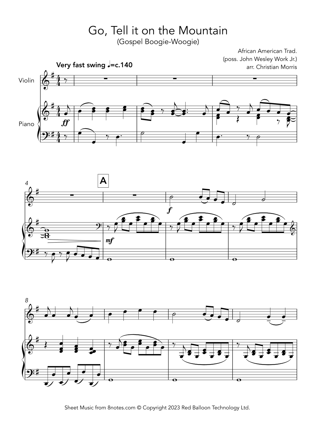 Go Tell it on the Mountain (Gospel Boogie-Woogie) (arr. Christian Morris)