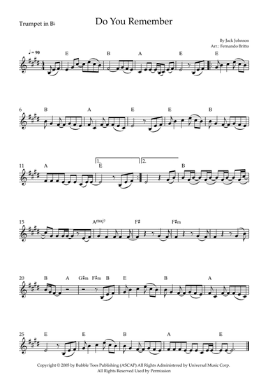 Do You Remember (arr. Fernando Britto)