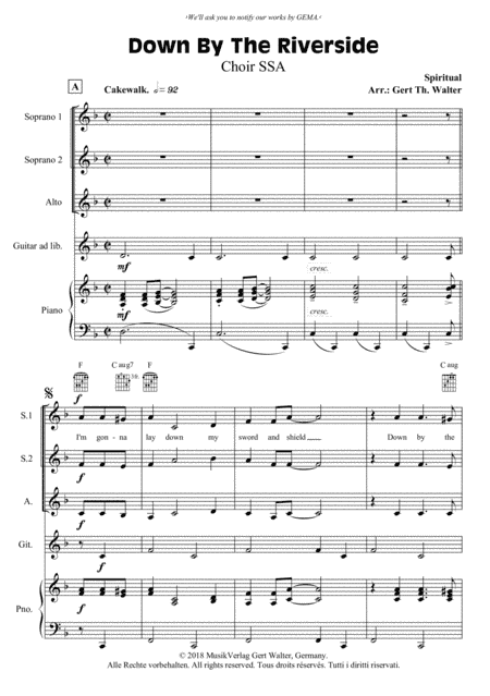 Down By The Riverside (arr. Gert Th. Walter)