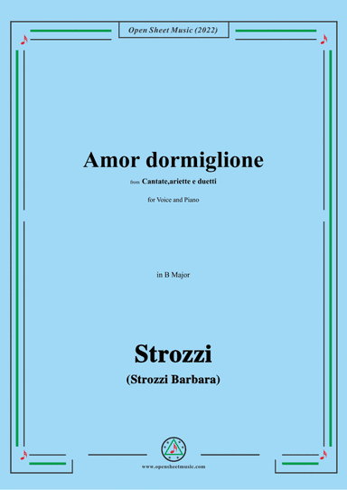 Strozzi-Amor dormiglione,from Cantate,ariette e duetti,in B Major (arr. Open Cloud)