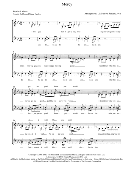 Mercy (arr. Liz Garnett)