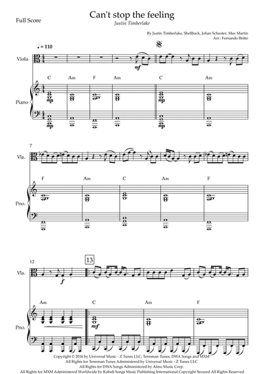 Can't Stop The Feeling! (arr. Fernando Britto)