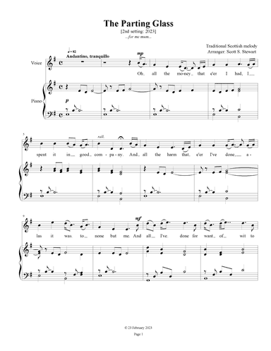 The Parting Glass (A farewell song) (arr. Scott S. Stewart)