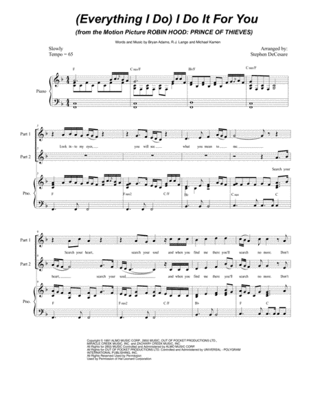 (Everything I Do) I Do It For You (arr. Stephen DeCesare)