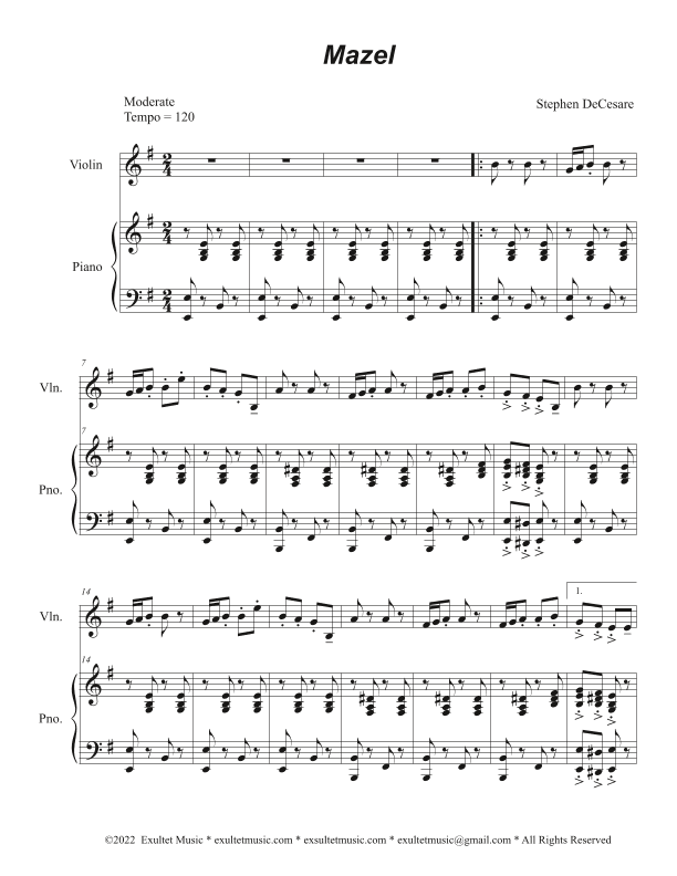 Mazel (Violin solo and Piano)