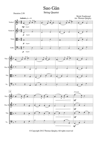 Suo Gân (arr. Thomas Quigley)