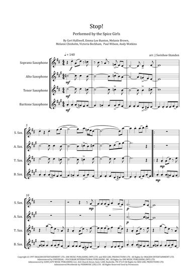 Stop (arr. J Swinhoe-Standen)