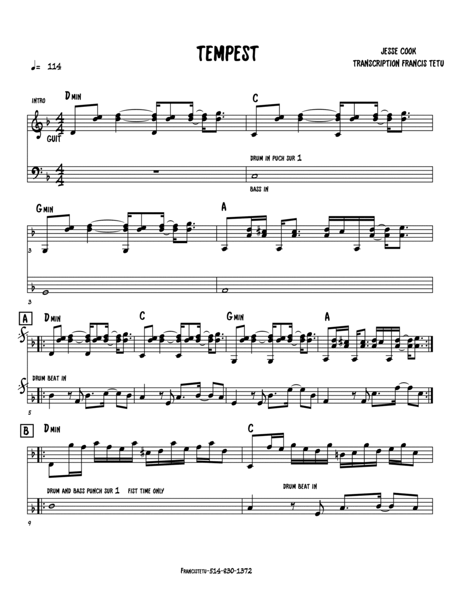Tempest (arr. Francis Tétu)