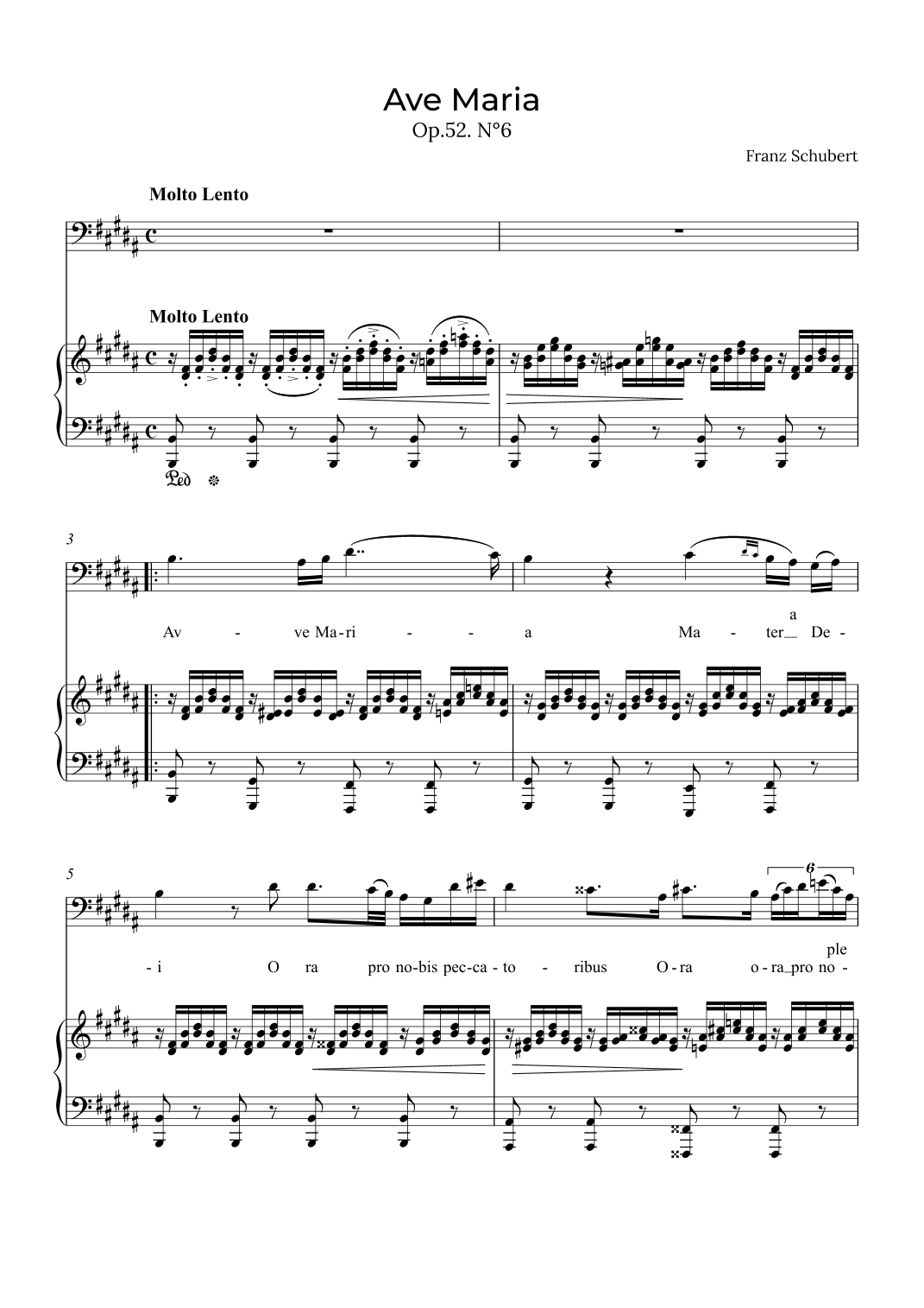 Ave Maria Schubert - Baritone in B (arr. Alex Nunes Rodrigues)