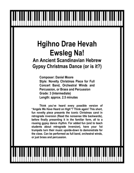 Hgihno Drae Hevah Ewsleg Na! An Ancient Scandinavian Hebrew Gypsy Christmas Dance (or is it?) (arr. Daniel Moore Music)