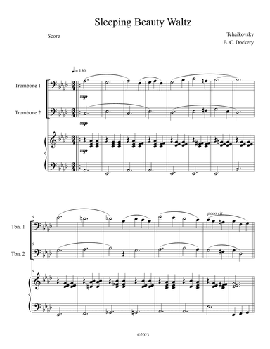 Sleeping Beauty Waltz (Trombone Duet with Piano Accompaniment) (arr. B. C. Dockery)
