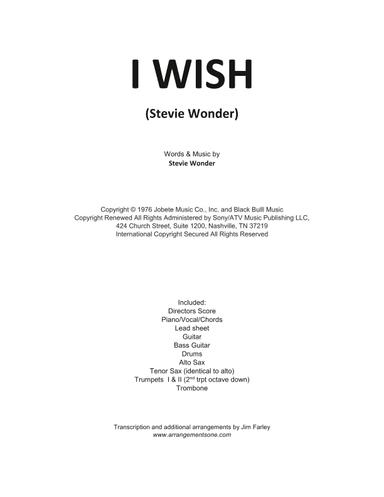 I Wish (arr. Jim Farley - www.arrangementsone.com)