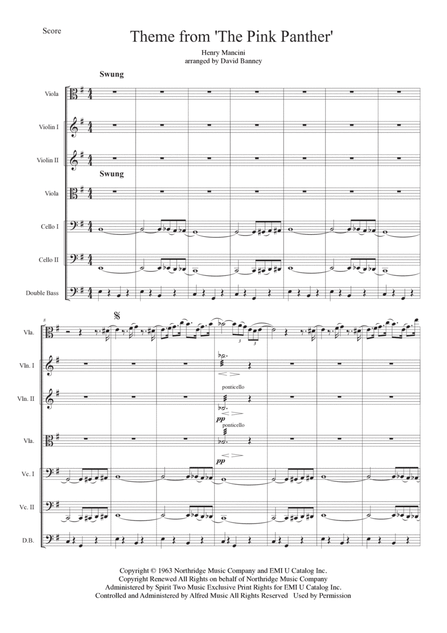 The Pink Panther (arr. arranged by David Banney)