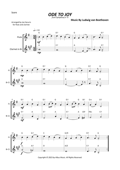 Ode To Joy (arr. Joe Securis)