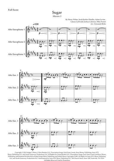 Sugar (arr. Fernando Britto)